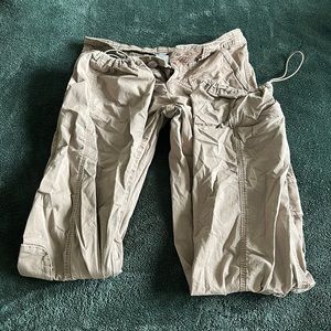 Low rise parachute pants